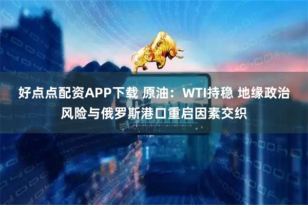 好点点配资APP下载 原油：WTI持稳 地缘政治风险与俄罗斯港口重启因素交织